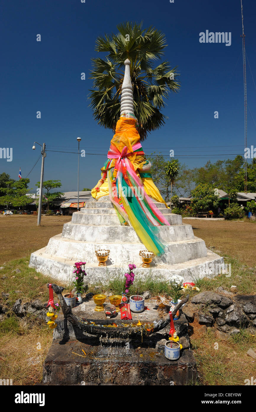 Chedi, Tempel, drei Bagoda Pass, Grenze zu Burma, Myanmar, Thailand, Asien, Stockfoto