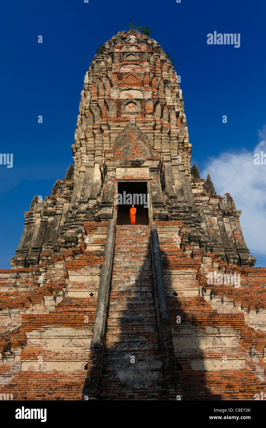 Wat Chai, Watthanaram, Ruinen, Tempel UNESCO World Heritage Site, Ayutthaya, Thailand, Asien, Stockfoto