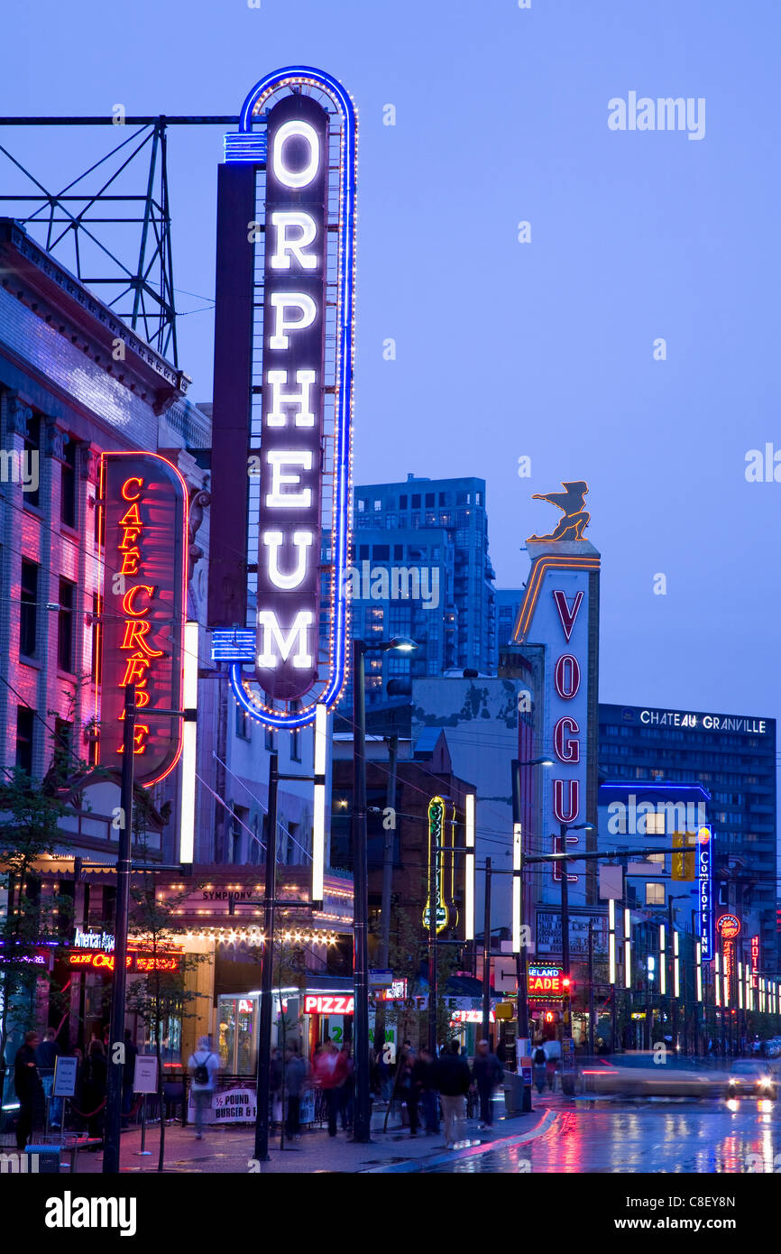 Orpheum Theatre auf Granville Street, Vancouver, Britisch-Kolumbien, Kanada Stockfoto