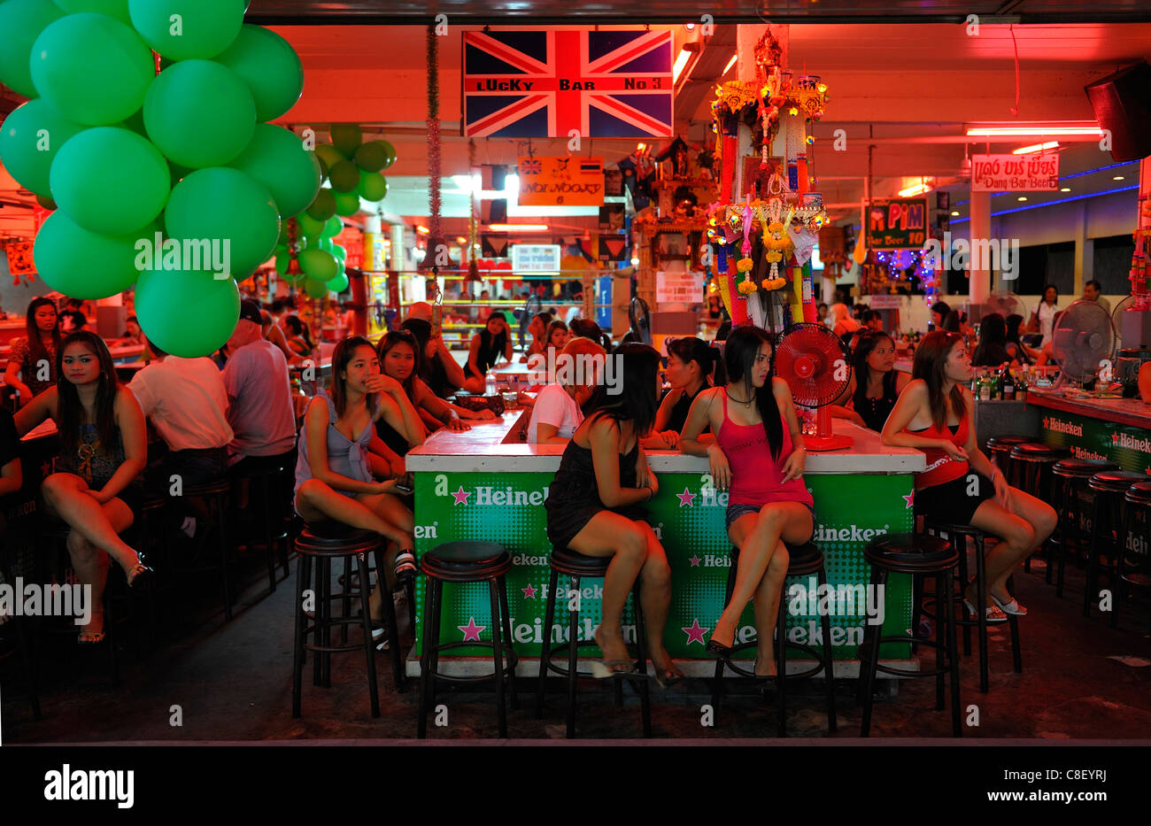 Nachtleben, Walking Street, Pattaya, Thailand, Asien, Menschen, bar Stockfoto