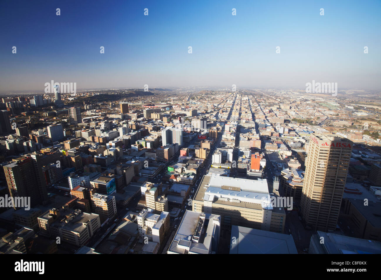 Ansicht von Osten Downtown Johannesburg, Gauteng, Südafrika Stockfoto