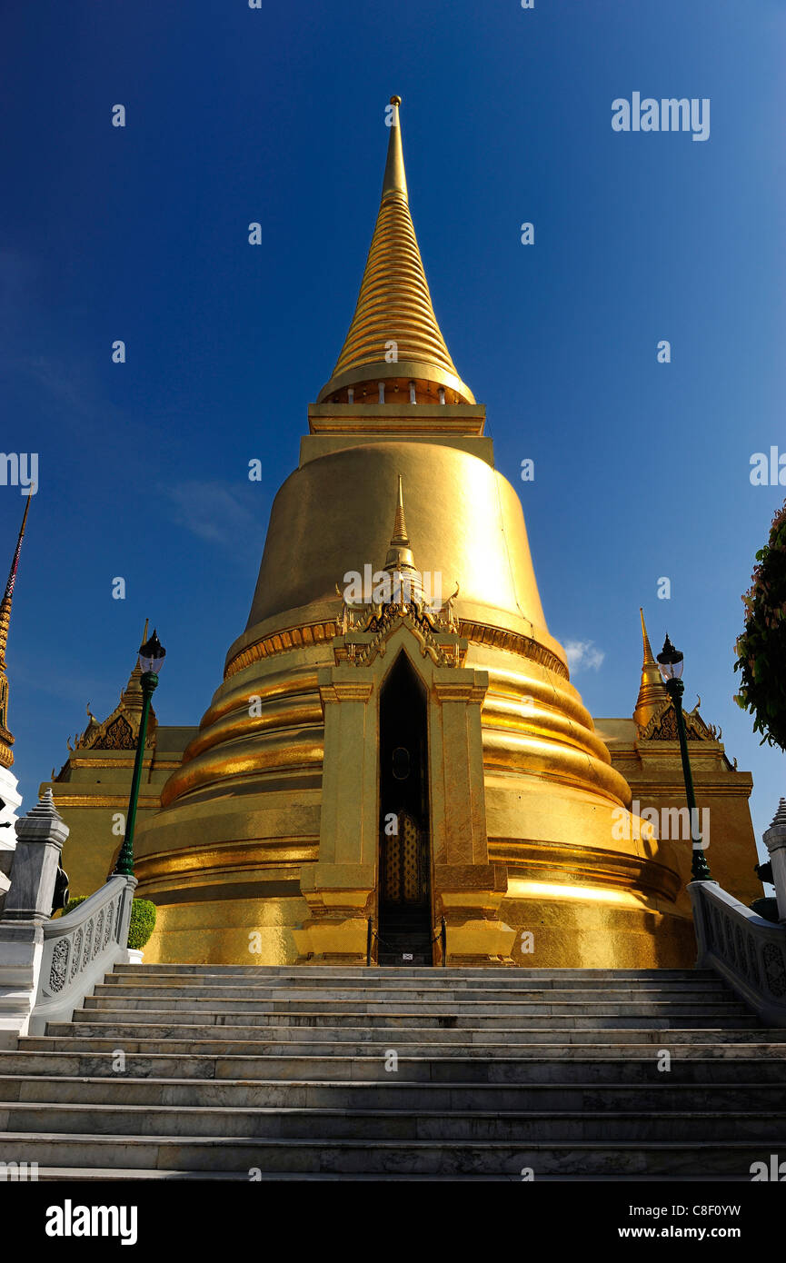 Phra Siratana Chedi, Tempel, Wat Phra Kaew, Grand Palace, altes, Stadt, Stadt, Bangkok, Thailand, Asien, golden Stockfoto