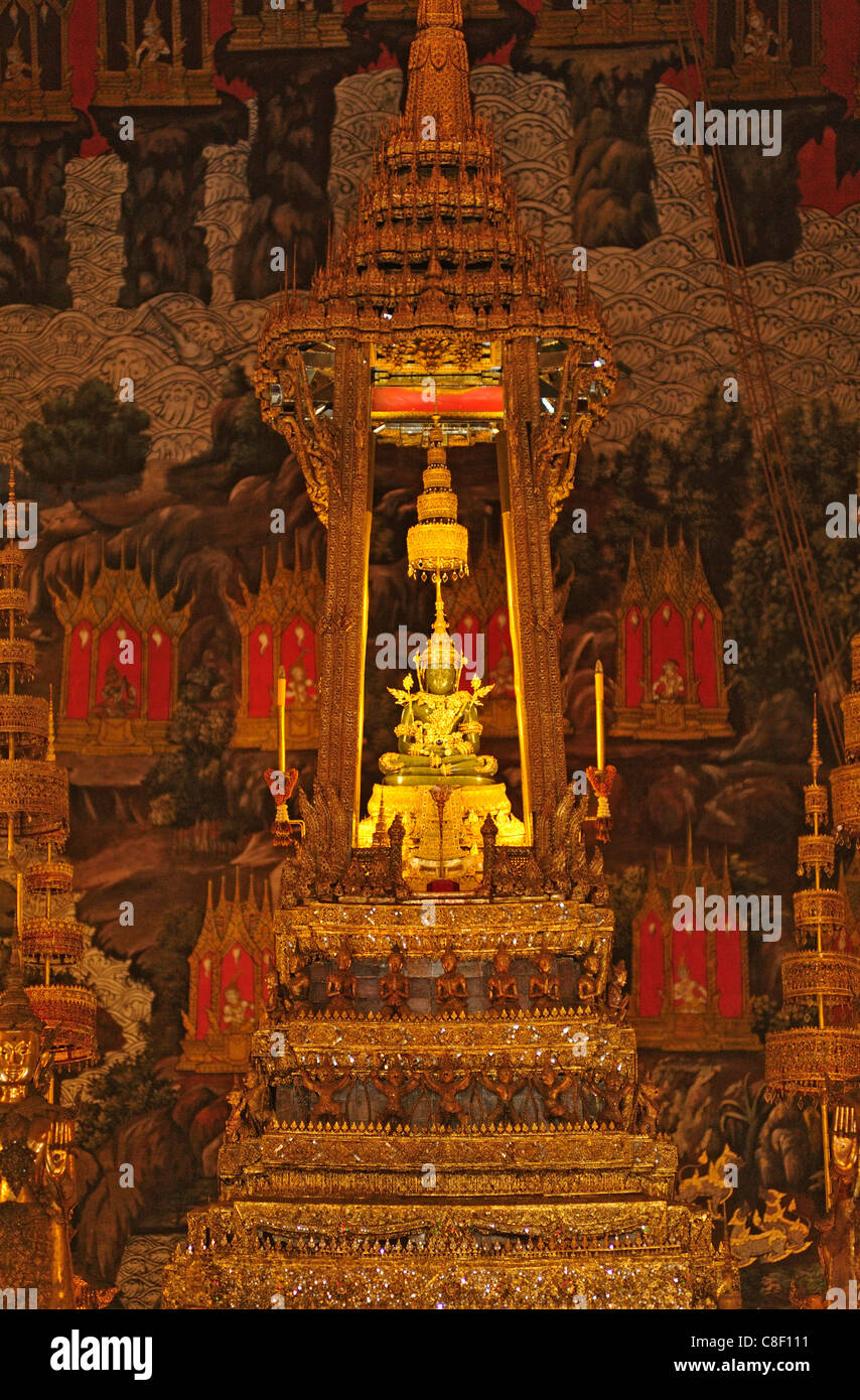 Smaragd-Buddha, Wat Phra Kaew, Grand Palace, altes, Stadt, Stadt, Bangkok, Thailand, Asien, Buddha Stockfoto