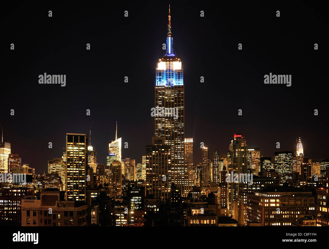 Empire State Building, Manhattan, New York, USA, USA, Amerika, Nacht Stockfoto