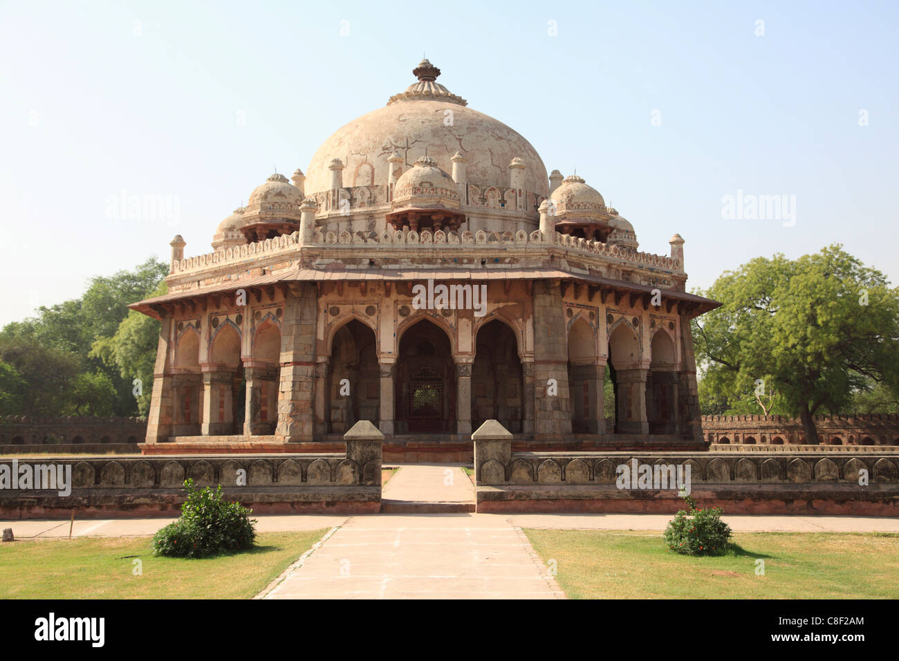 Isa Khan Niyazi Grab, Teil der Humayun Grab Complex, Delhi, Indien Stockfoto