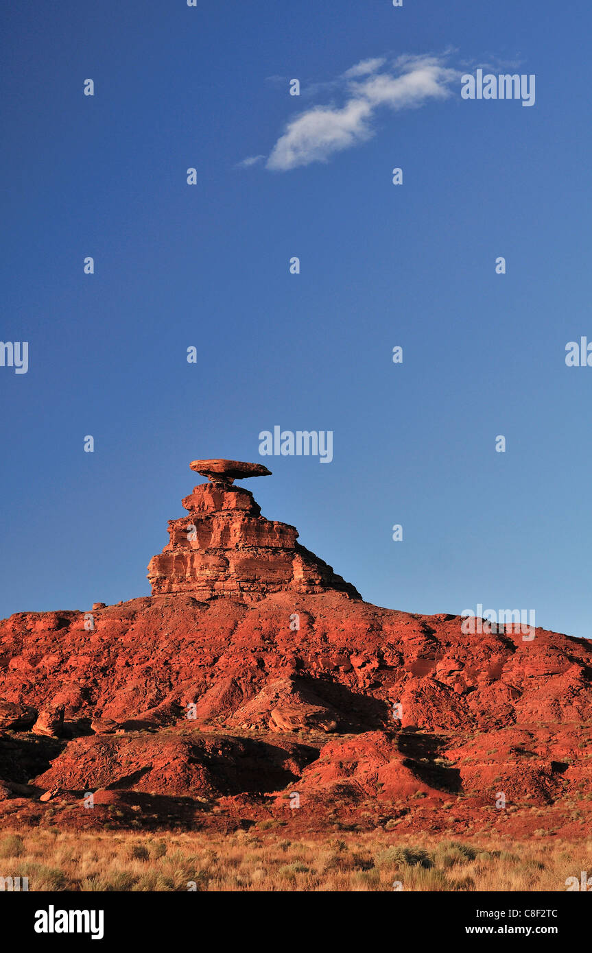 Mexikanischen Hut, Rock, Mexikanisch, Colorado Plateau, Utah, USA, USA, Amerika, rot Stockfoto
