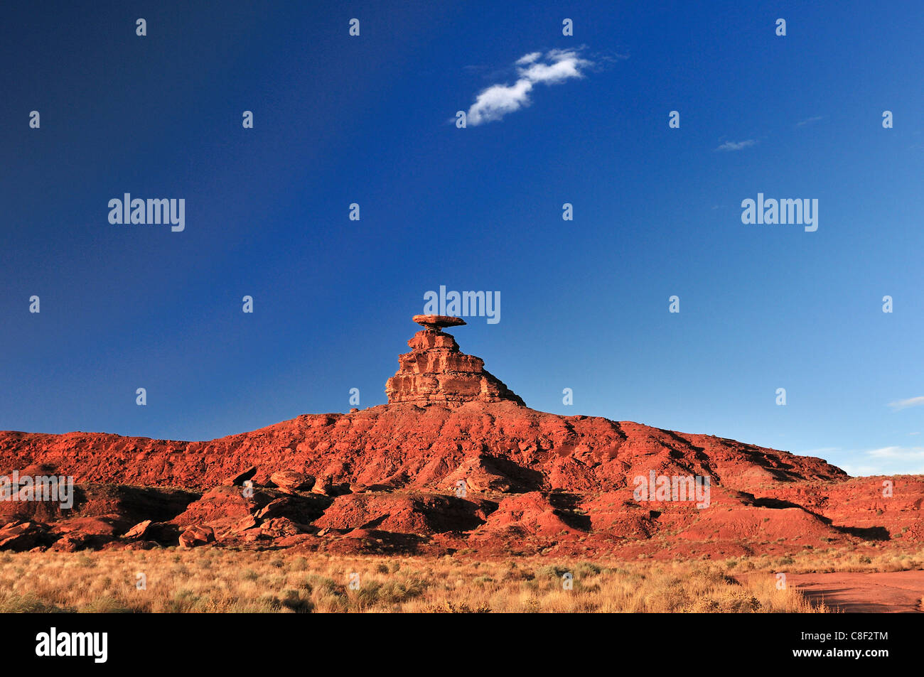 Mexikanischen Hut, Rock, Mexikanisch, Colorado Plateau, Utah, USA, USA, Amerika, rot Stockfoto
