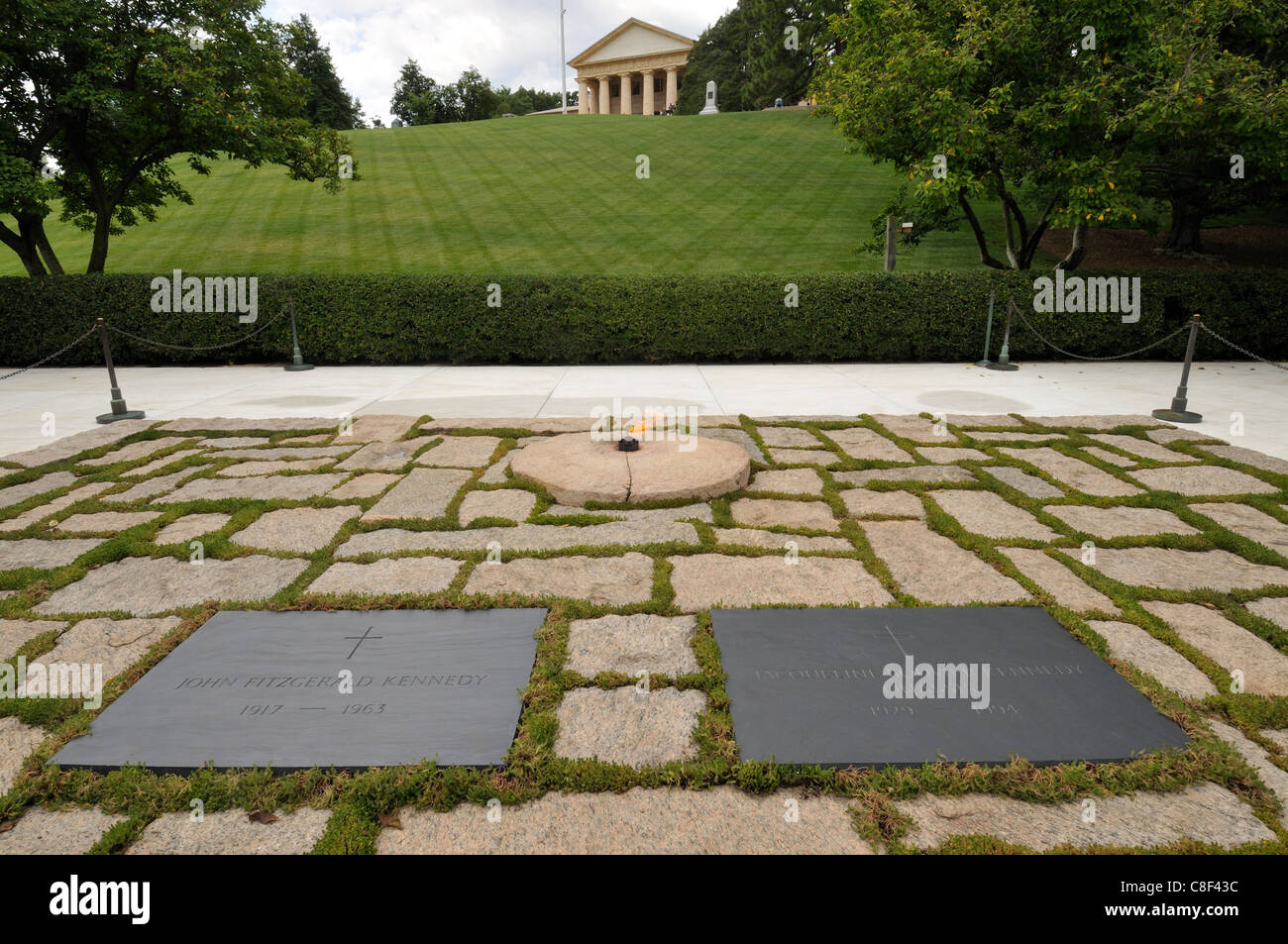 Kennedy Gräber im Friedhof von Arlington, Virginia, Vereinigte Staaten von Amerika Stockfoto