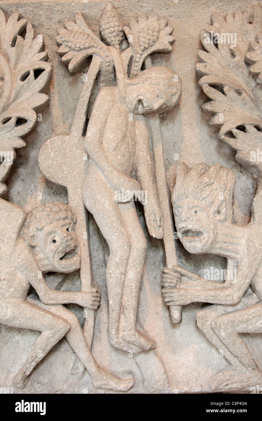 Das hängen von Judas, Kathedrale Saint-Lazare, Autun, Saone et Loire, Burgund, Frankreich Stockfoto Das hängen von Judas, Kathedrale Saint-Lazare, Autun, Saone et Loire, Burgund, Frankreich Stockfoto