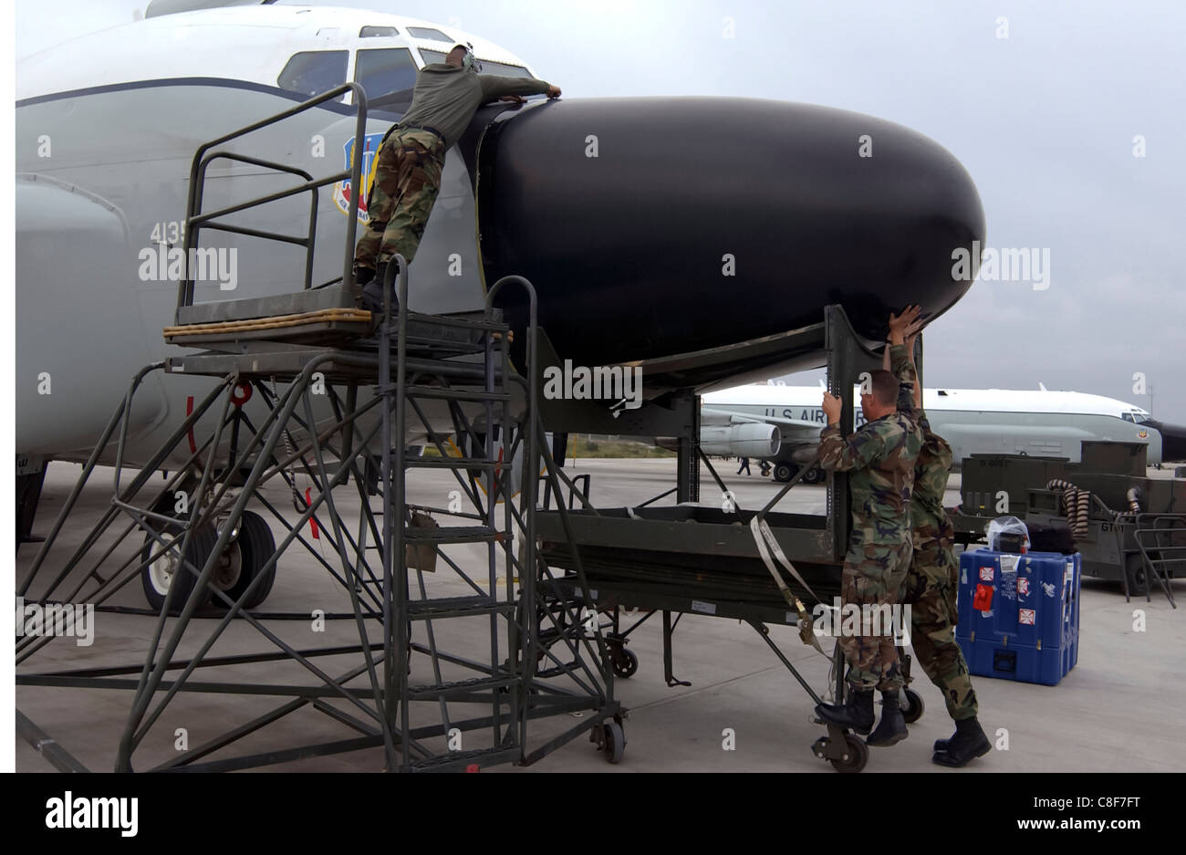 RC-135 (Rivet Joint) eingesetzt nach dem Austausch eines Radar, gleichzeitig aber auch ein Forward Operation Iraqi Freedom Lage. Stockfoto