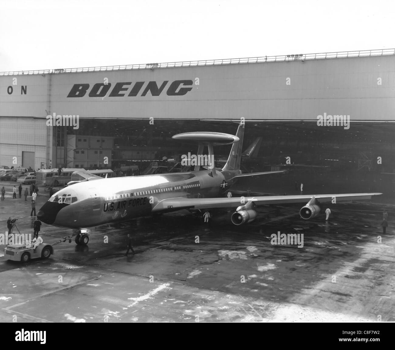 Die ersten e-3 Sentry rollte aus der Boeing Fabrik am 1. Februar 1972. Fünf Jahre später, am 23. März. 1977, Stockfoto