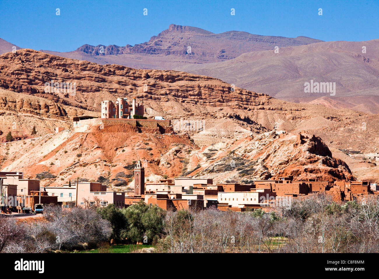 Marokko, Nordafrika, Afrika, Süd-Marokko, Atlas, Berge, Berge, Dades, Tal, Kasbah Stockfoto