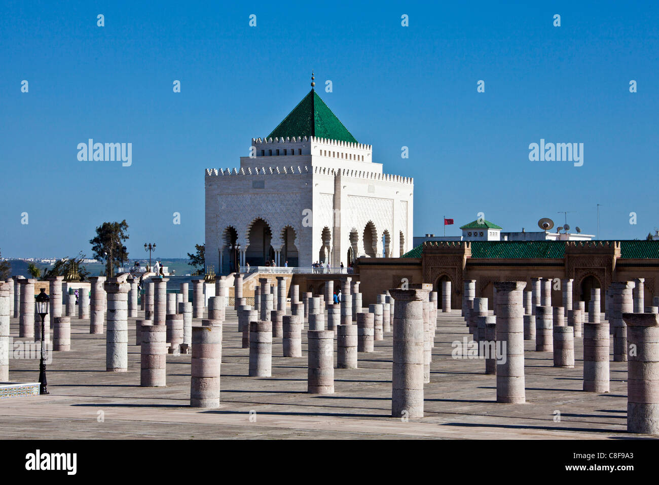 Marokko, Nordafrika, Afrika, Rabat, Mohamed V, Mausoleum, Spalten Stockfoto