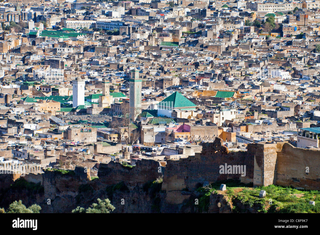 Marokko, Nordafrika, Afrika, Fes, Fes, Medina, Übersicht Stockfoto