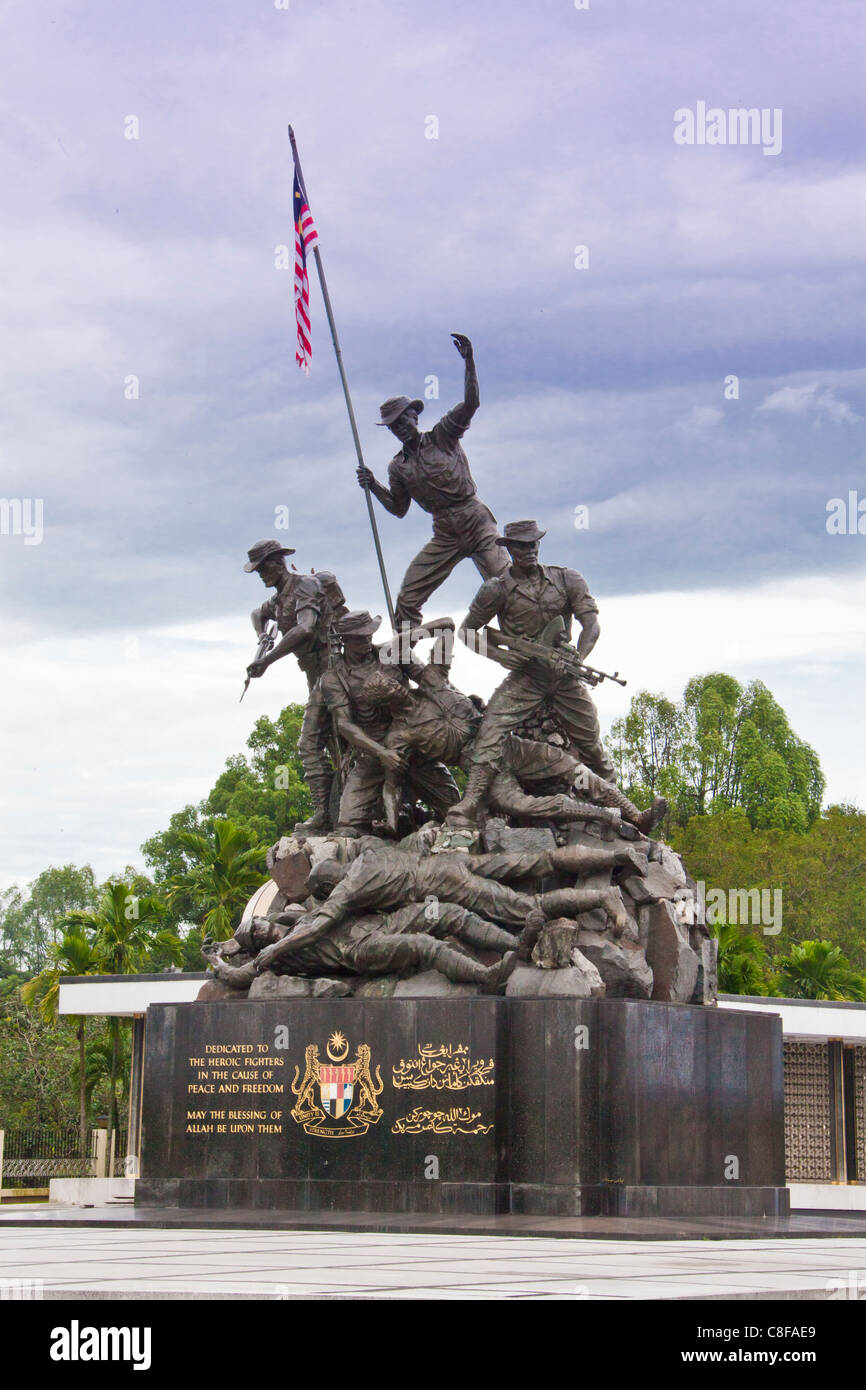 Malaysia, Asien, Kuala Lumpur, Stadt, Stadt, Statue, Denkmal, Memorialpark, Denkmal Tugu Negara, Freiheitskampf, Soldat, Stockfoto