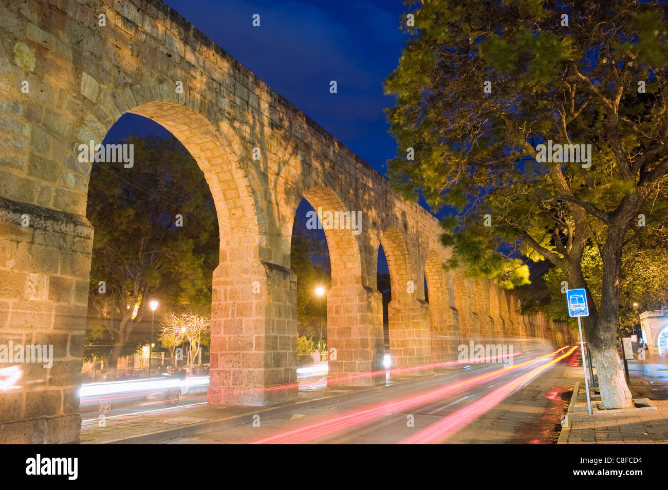 Aquädukt, Morelia, UNESCO-Weltkulturerbe, Bundesstaat Michoacan, Mexiko Stockfoto
