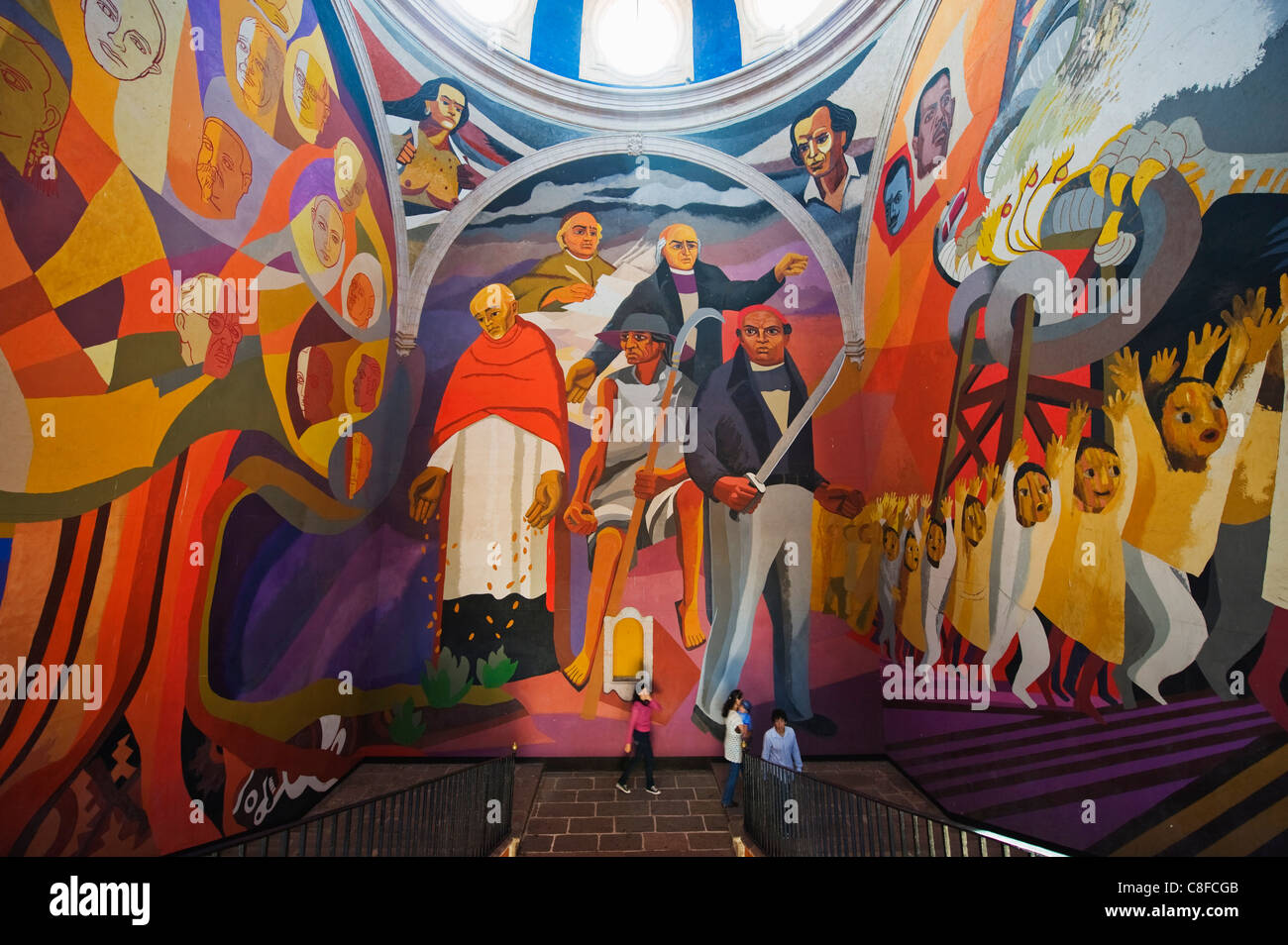 Wandgemälde im Palacio Clavijero, Morelia, Michoacan Zustand, Mexiko Stockfoto