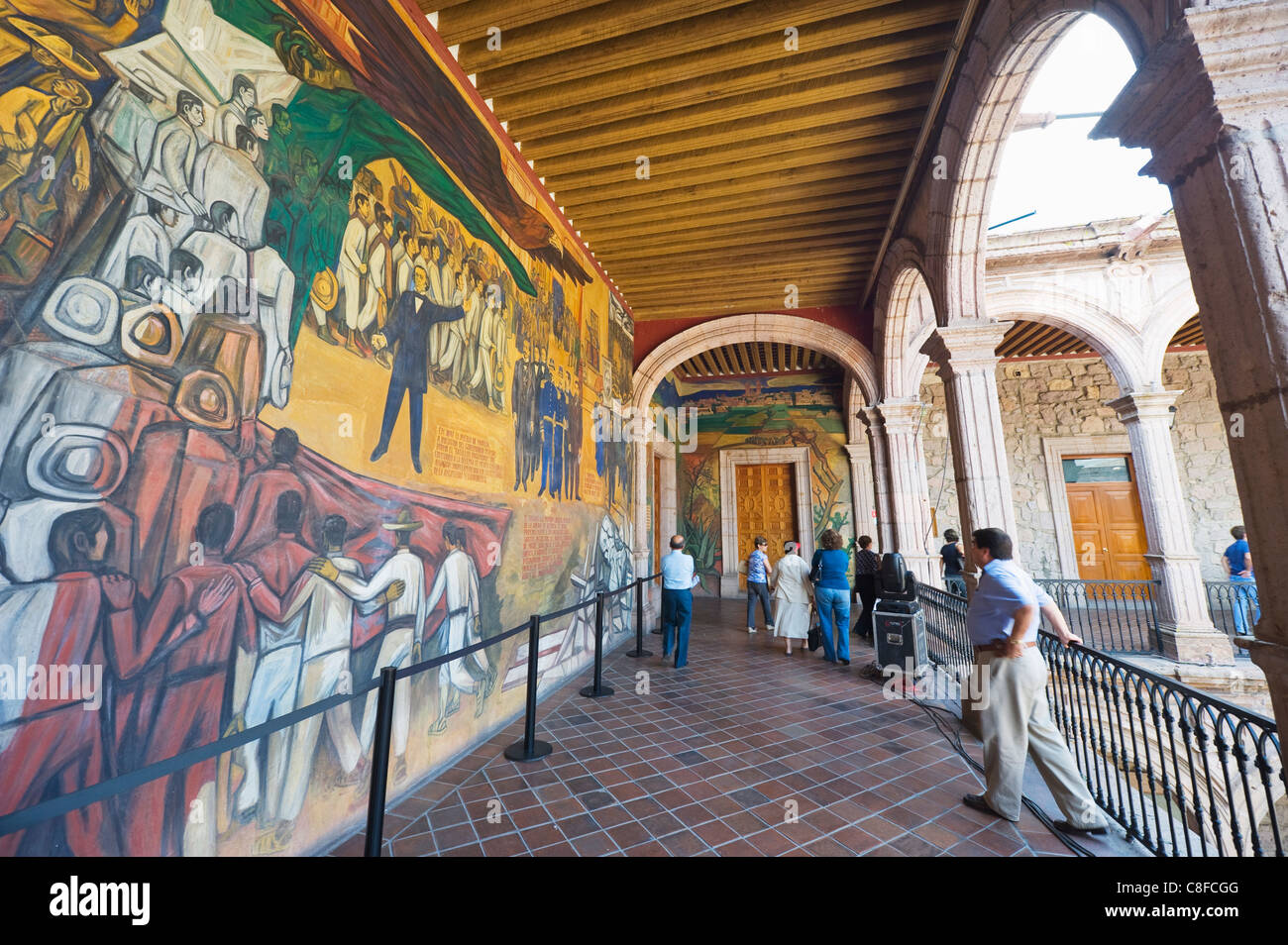 Wandgemälde im Palacio de Gobeierno, Morelia, Michoacan Zustand, Mexiko Stockfoto