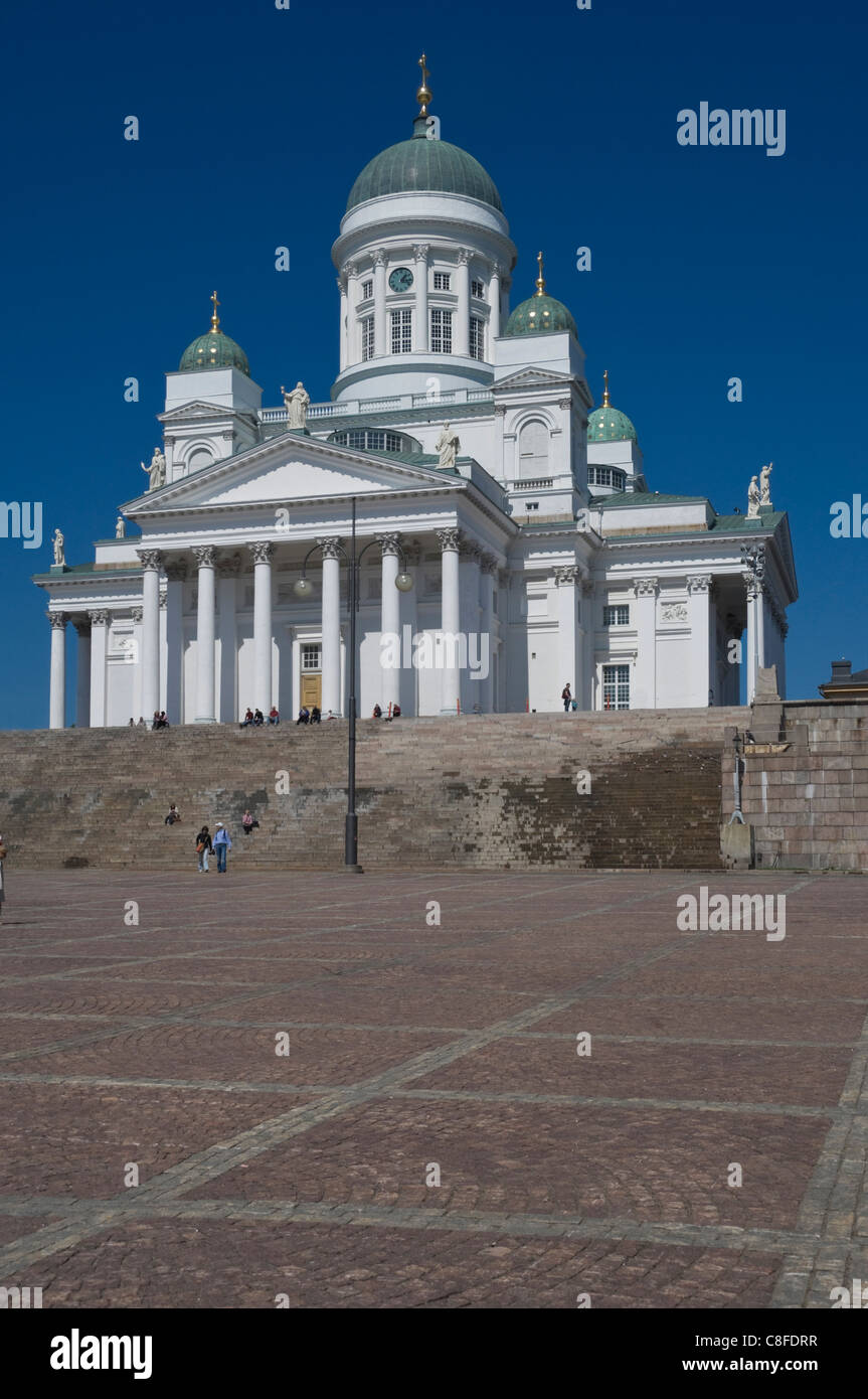 Die lutherische Kathedrale in Senatsplatz, Helsinki, Finnland, Skandinavien Stockfoto