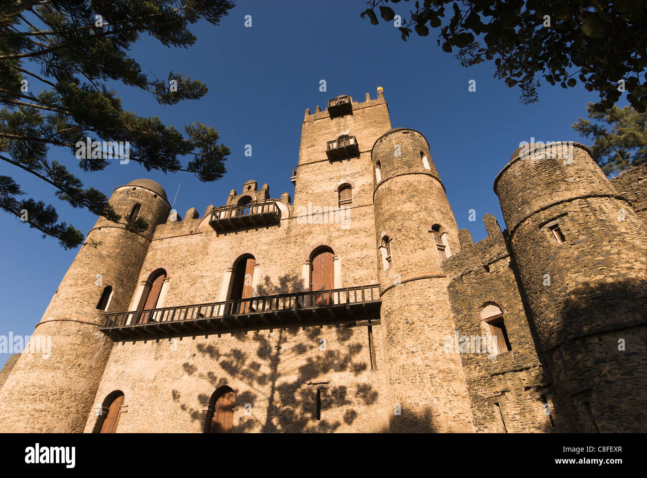 Elk200-2271 Äthiopien, Gondar, königliche Gehege, Fasilidas Palast 1632-1667. Stockfoto