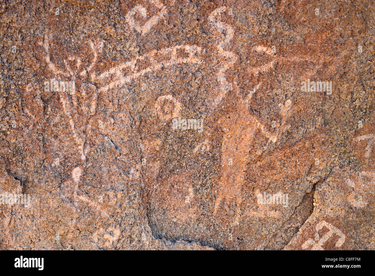 Piktogramme, Alabama Hills, Inyo National Forest, Kalifornien, Vereinigte Staaten von Amerika Stockfoto