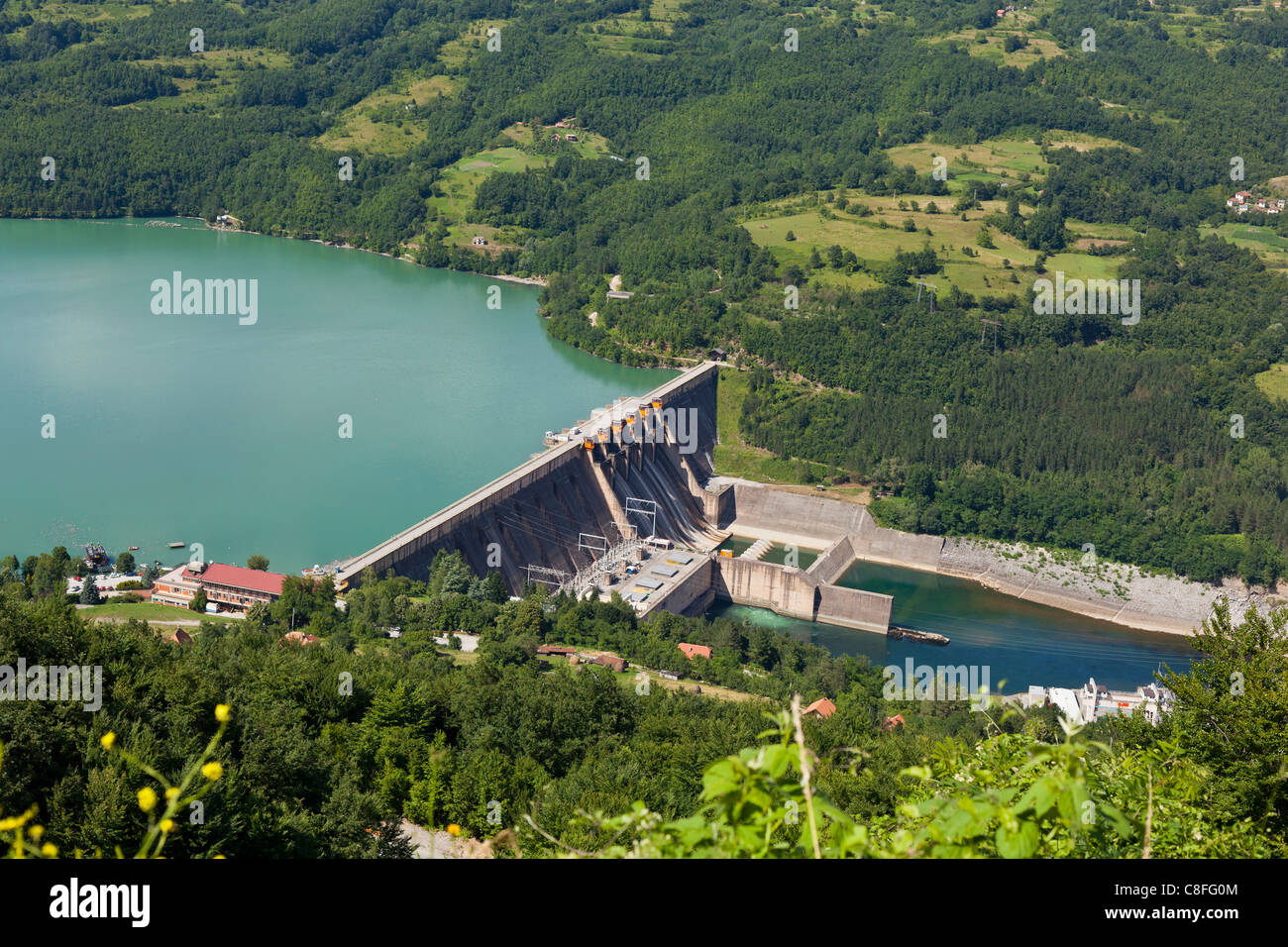 Wasserkraftwerk Perucac Drina Dam Serbien Stockfoto