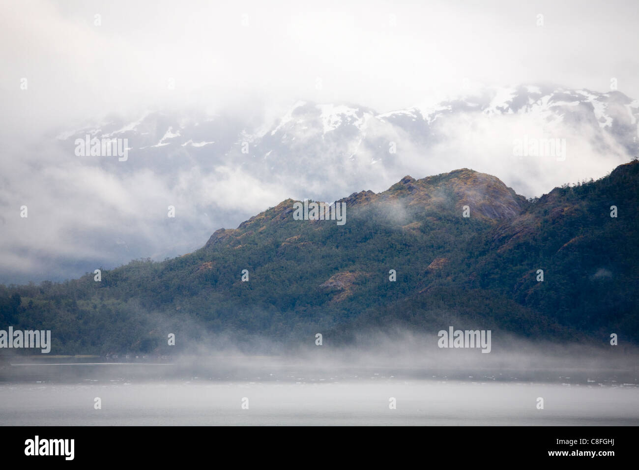 Fjord führt zu Amalia Gletscher in O' Higgins National Park, südlichen patagonischen Eisfeld, Chile Stockfoto