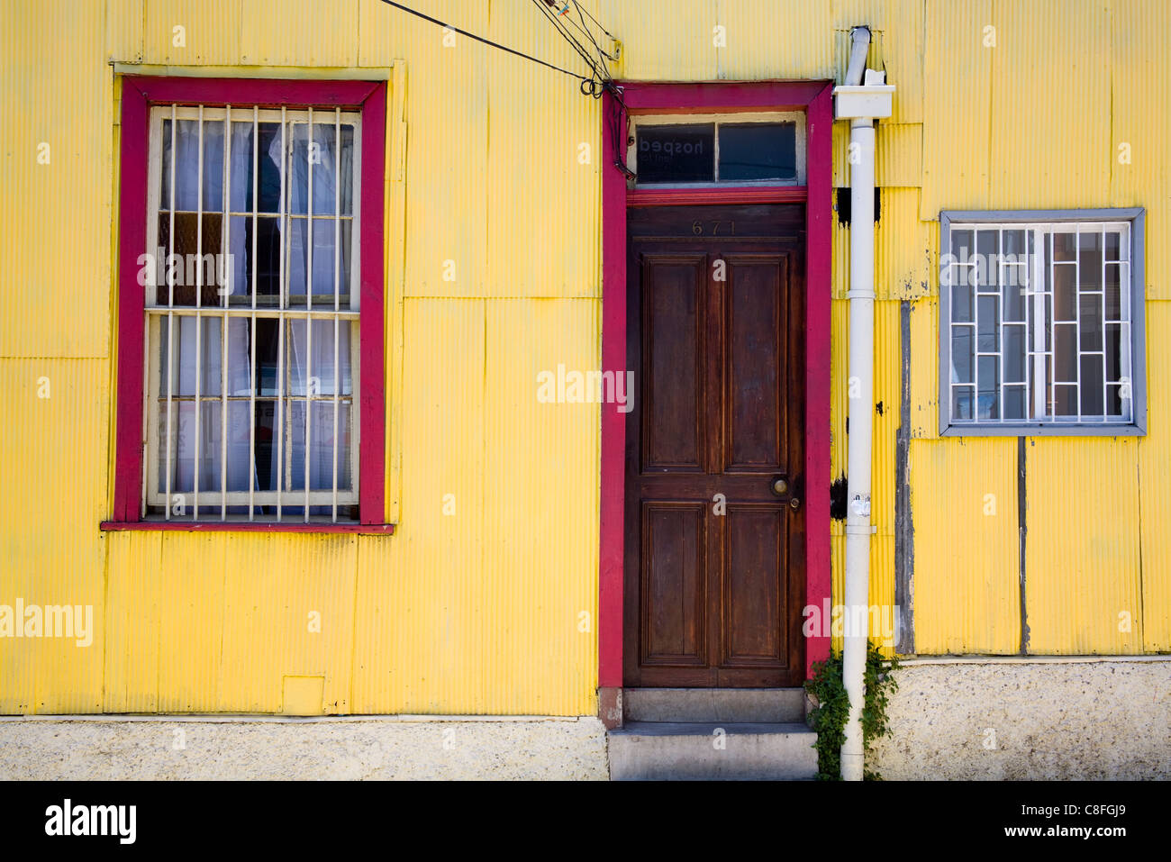 Haus in Cerro Concepción, UNESCO-Weltkulturerbe Valparaiso, Chile Stockfoto