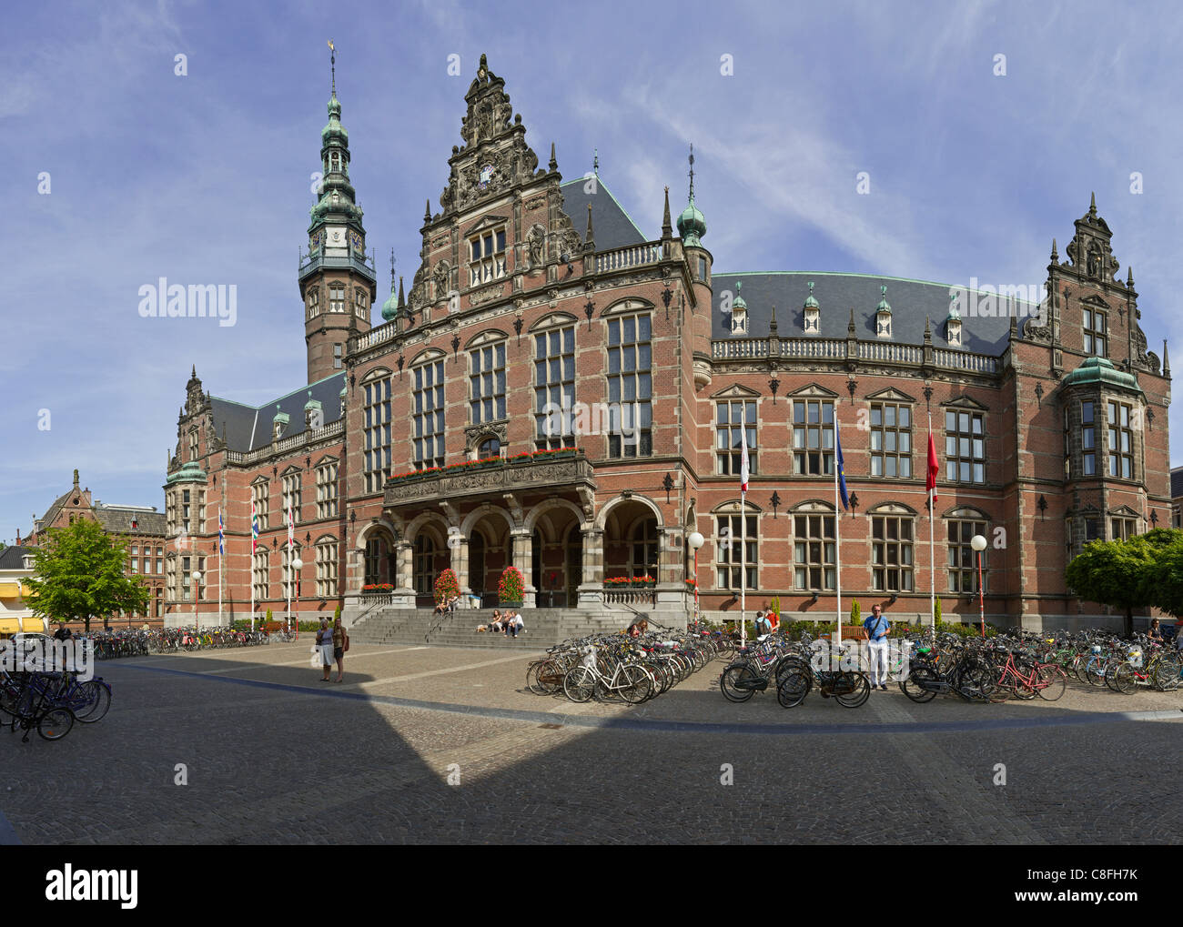 Niederlande, Europa, Holland, Groningen, Gebäude, Dorf, Stadt, Menschen, Sommer-Akademie, Stockfoto