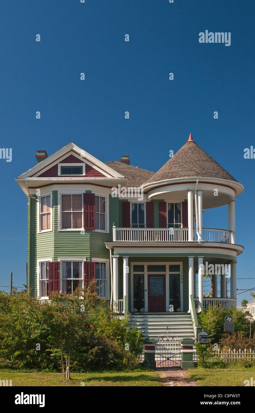 George Fox-Haus, erbaut 1903, viktorianische Architektur auf Ball Avenue East End Historic District, Galveston, Texas, USA Stockfoto