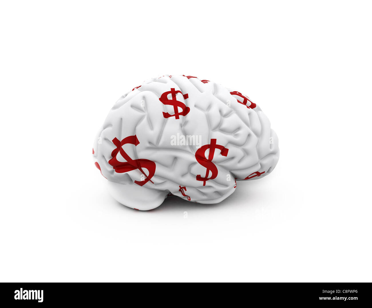 Gehirn mit Dollar-Zeichen - Geld auf den Geist Stockfoto