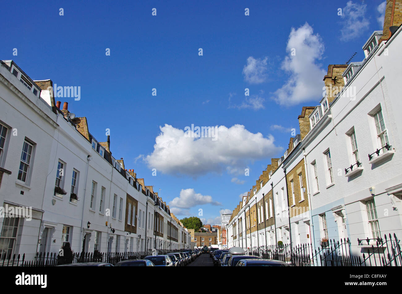 Häuser auf Hasker Street, Chelsea, Royal Borough of Kensington und Chelsea, London, größere London, England, United Kingdom Stockfoto