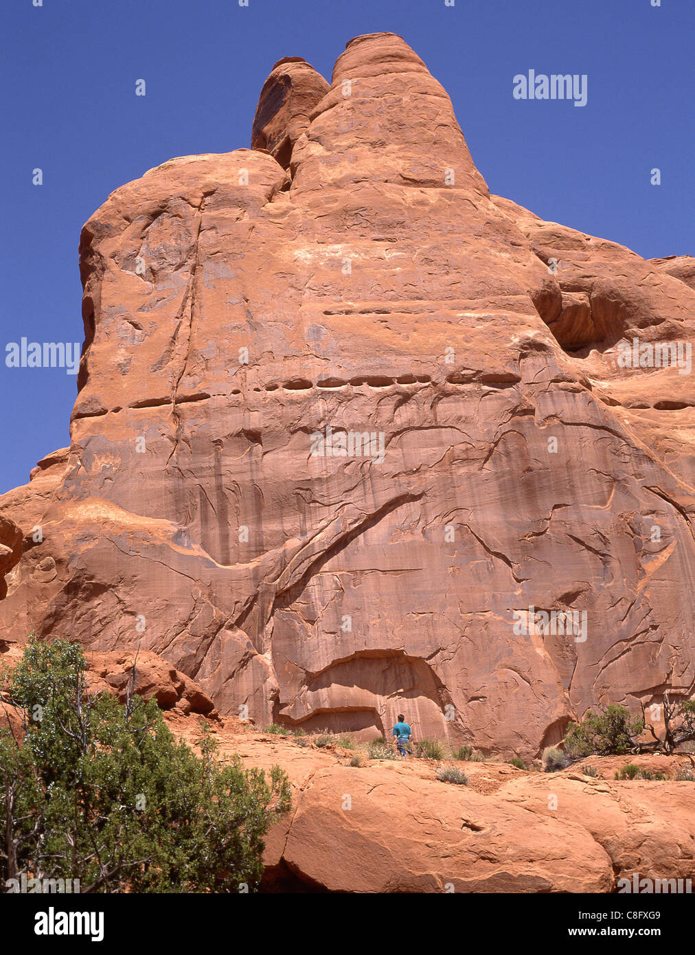 Rock-Formationen, Arches-Nationalpark, Grand County, Utah, Vereinigte Staaten von Amerika Stockfoto