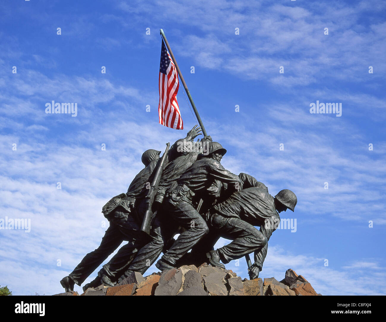 Das Marine Corps War Memorial, Rosslyn, Virginia, Vereinigte Staaten von Amerika Stockfoto