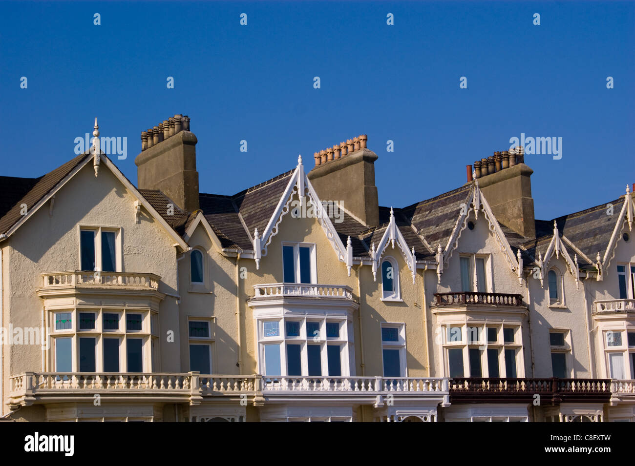 Reihe viktorianischer Terrasse Häuser, IN DENEN JOHN UND ANNE DARWIN LEBTE IN Seaton Carew HARTLEPOOL Stockfoto