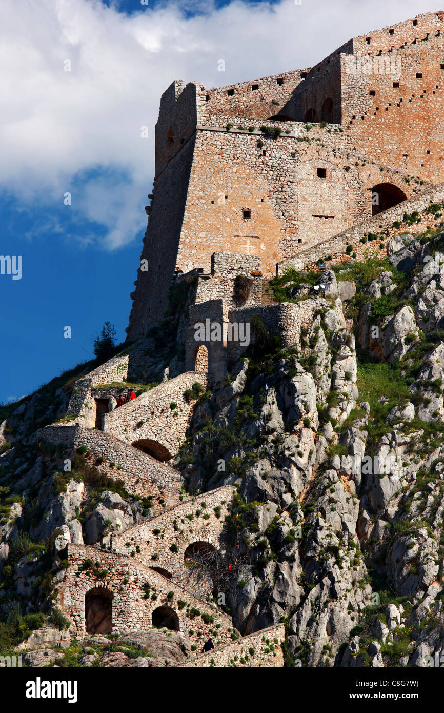 Bestandteil der Pflasterweg (999 Treppen eine Legende), die von der Stadt Nafplion Palamidi Burg führt. Griechenland Stockfoto