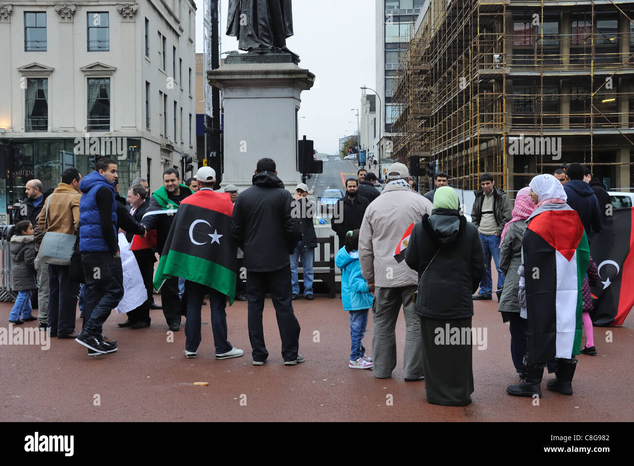 Libysche feiern in George Square, Glasgow Stockfoto