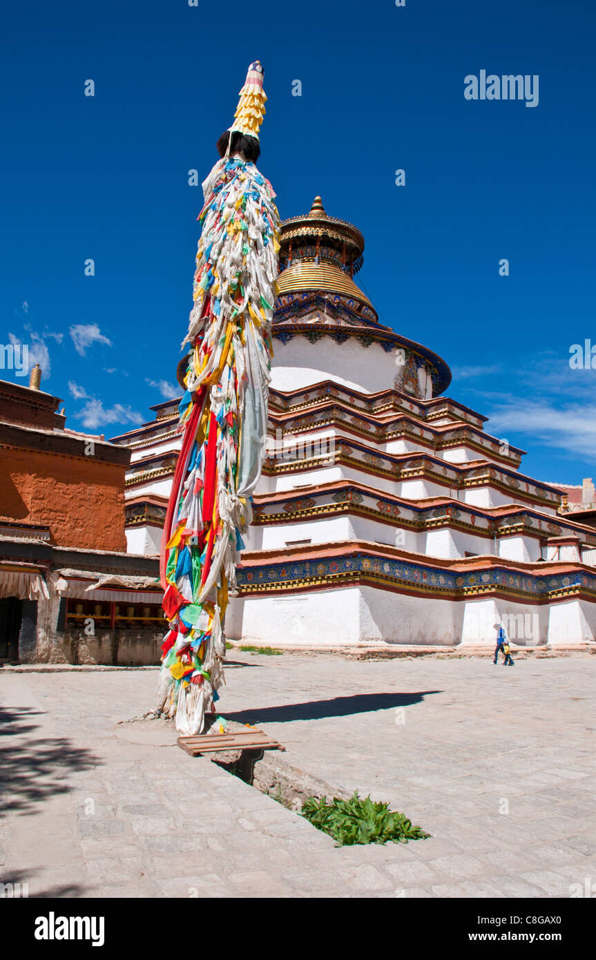 Prächtige Tier Kumbum, hunderttausend Bilder, Palcho Kloster, das größte Chorten in Tibet, Gyantse, Tibet, China Stockfoto