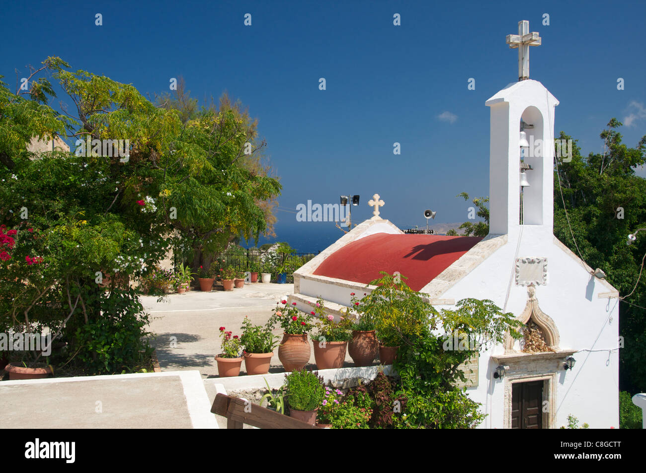 Schöne kleine Moni Faneromeni-Kirche in einer abgelegenen Ecke von Nord-Ost-Kreta Stockfoto