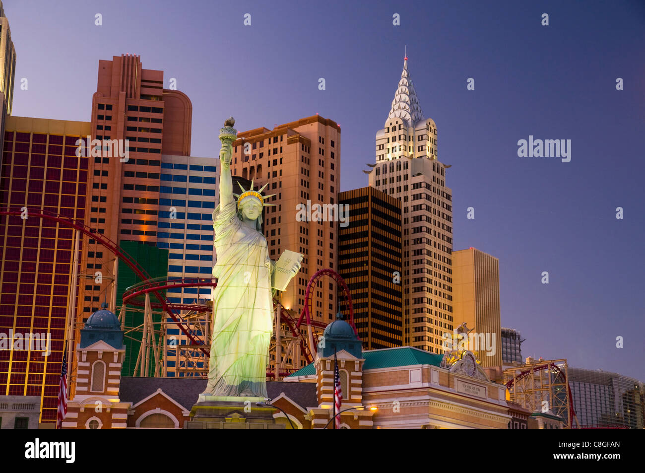 New York New York Hotel and Casino, Las Vegas, Nevada, Vereinigte Staaten von Amerika Stockfoto