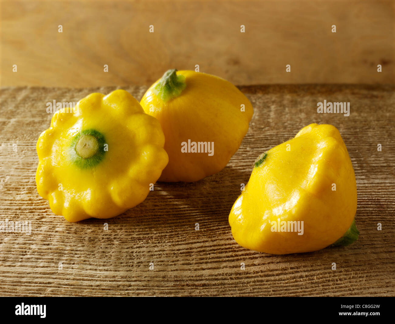 Frische ganze Petit Pan Mini-squash Stockfoto