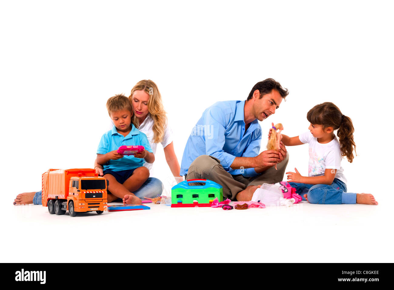 paar mit Kindern spielen Stockfoto