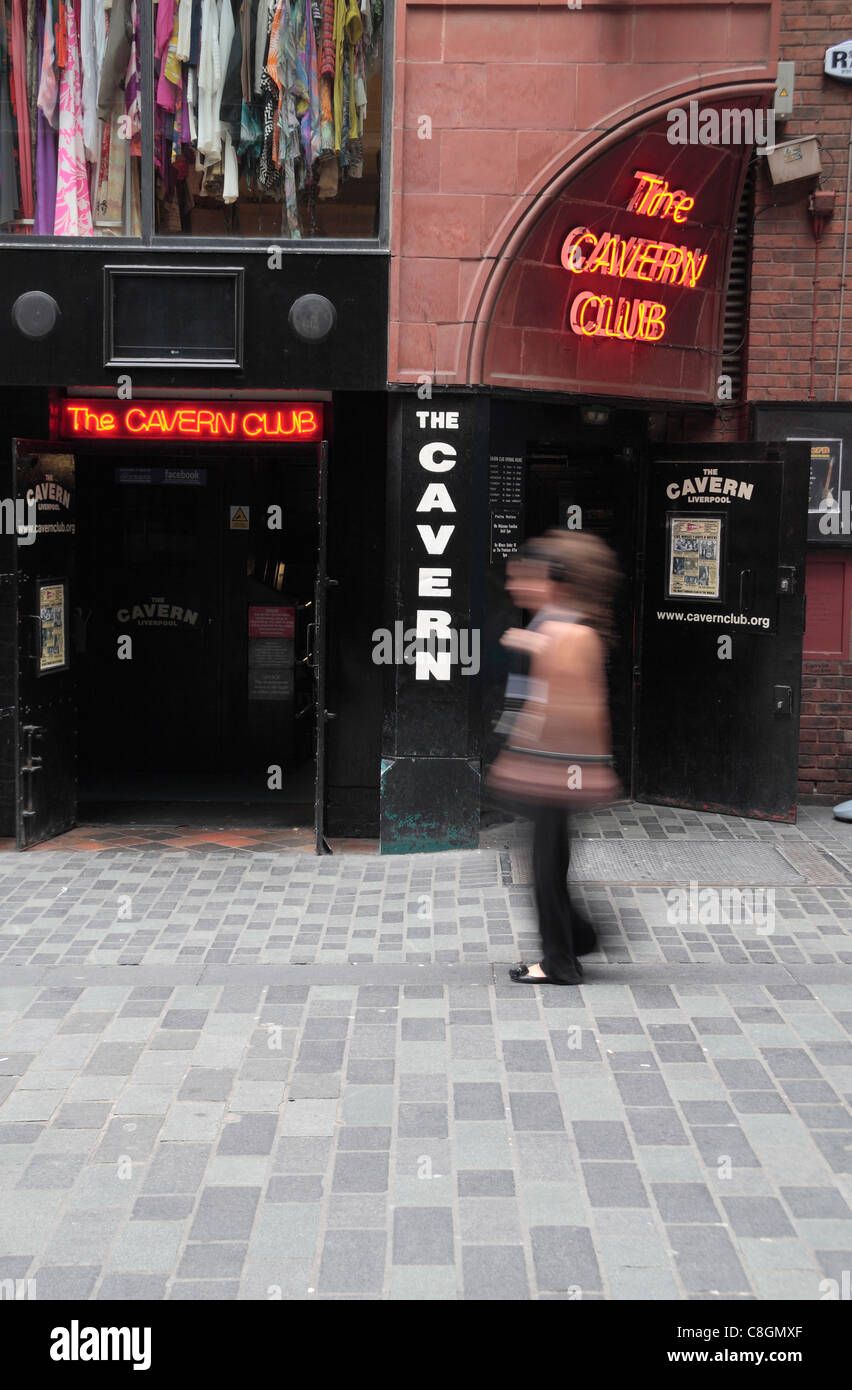 Außenansicht der Welt berühmten Cavern Club, wo die Beatles uraufgeführt, Liverpool, England. Stockfoto