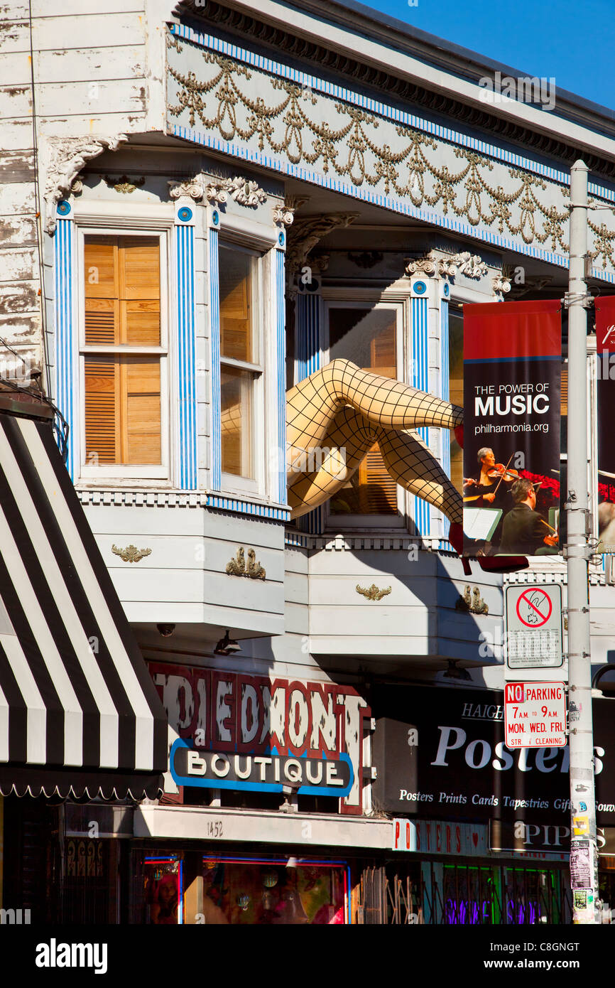 Straßenszene in der Hippie-Nachbarschaft Ashbury in San Francisco Kalifornien, USA Stockfoto