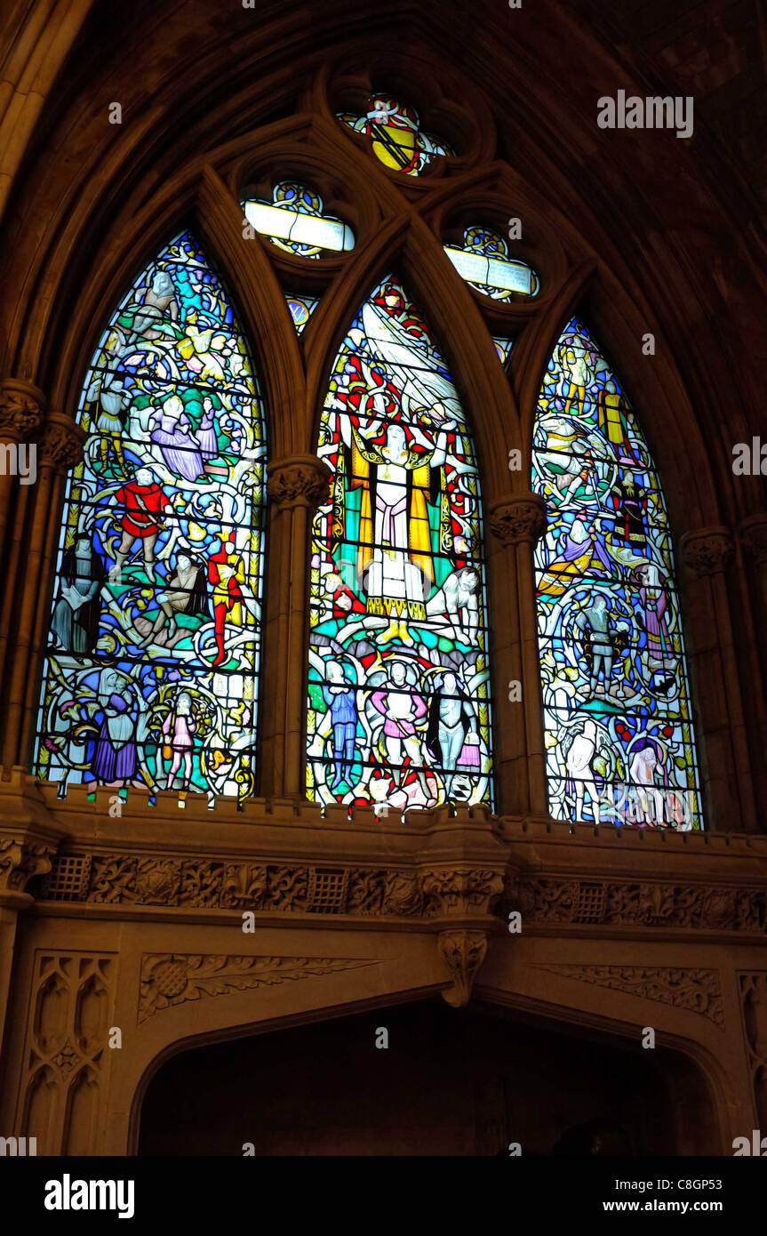 Ein Glasfenster in Southwark Cathedral Stockfoto