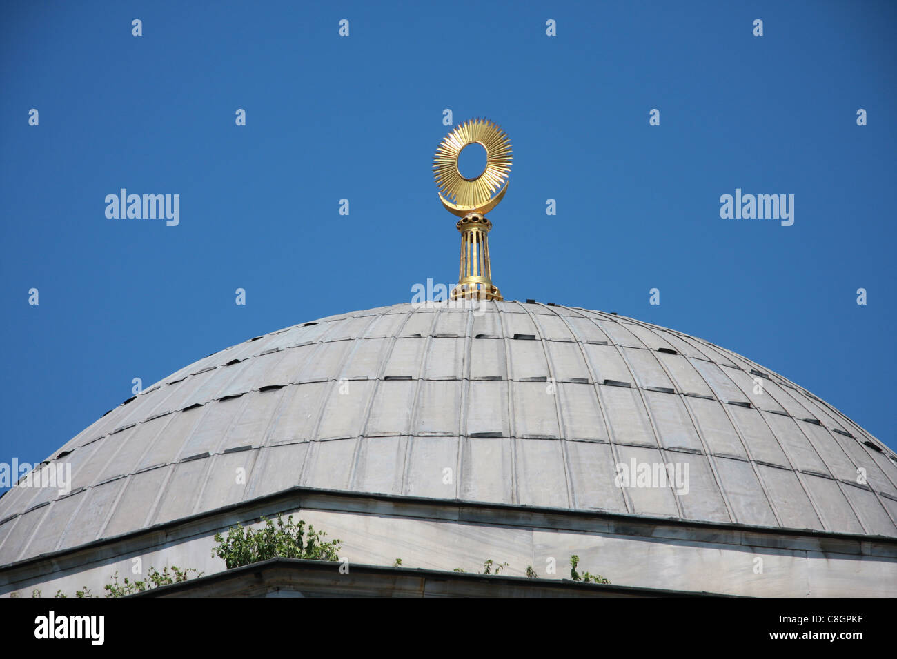 Istanbul, Türkei, Moschee, Kuppel, Gold, um Sultan Abdülhamid Han Türbesi Stockfoto