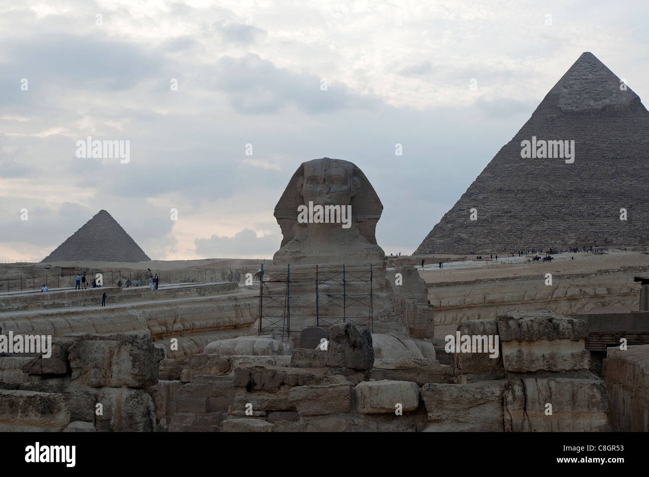 Sphinx und Pyramiden, Gizeh, Kairo, Ägypten Stockfoto