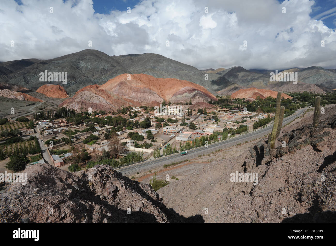 Argentinien, Südamerika, Purmamarca, Juiuy, Felsen, Hügel, sieben, Farben, Berge Stockfoto