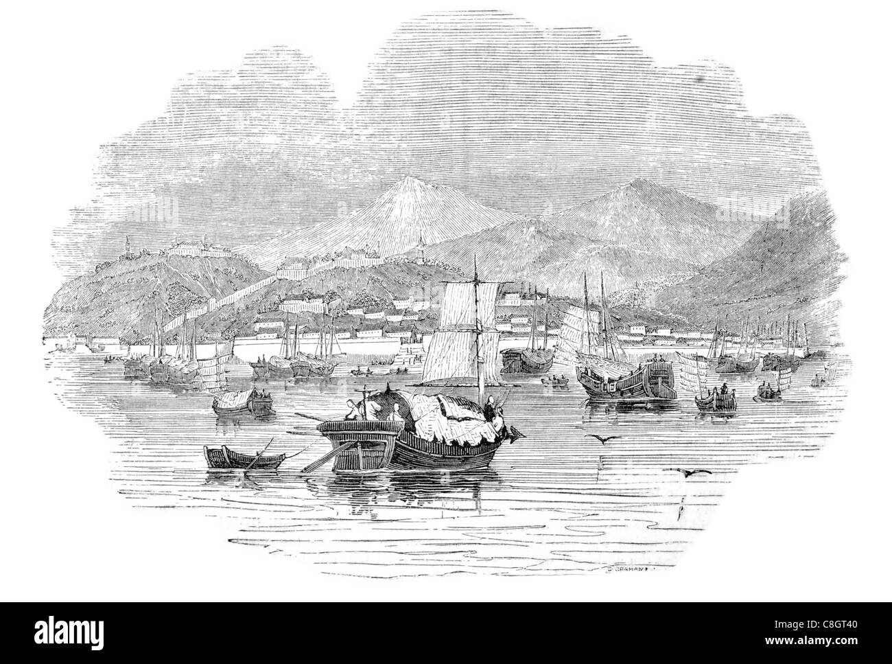 verschiedene chinesische Schiffe in den Hafen von Shang-Hae shanghai Angeln Seemann Fischer Segel Segler Schiff Segelschiffe Versand Stockfoto
