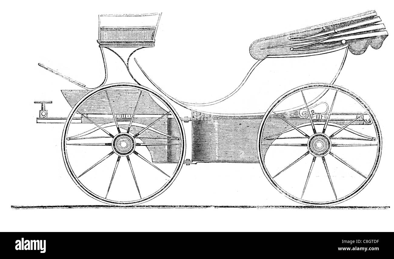 Fahrerhaus Phaeton mit offenen Wagen Überflieger gleich Räder Stockfoto